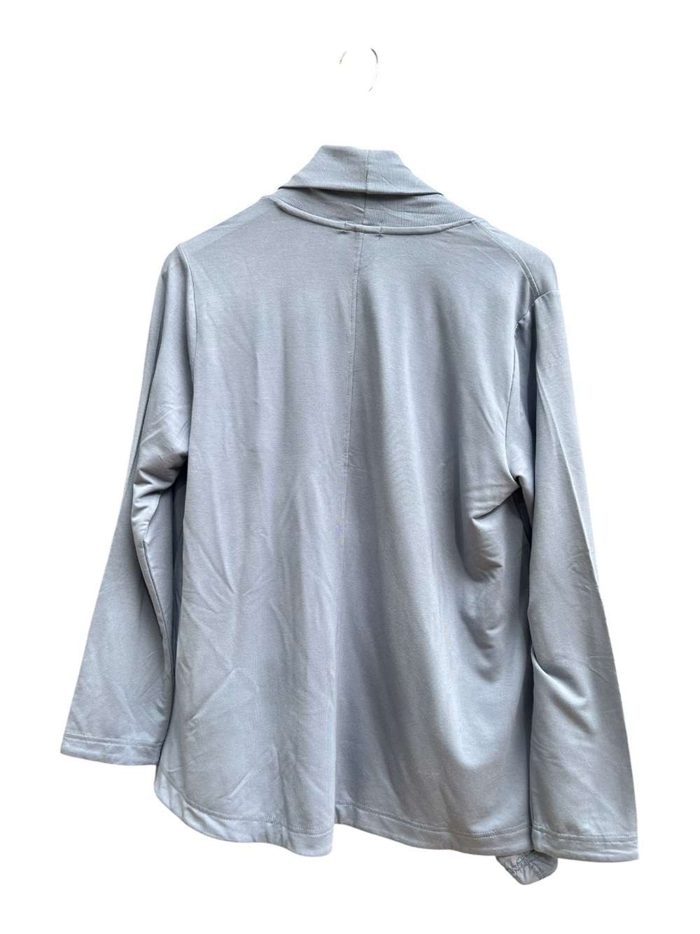 Max & Mia Light Muted Blue Open-Front Draped Cardigan Ribbed Pockets Size XL - Picture 2 of 8